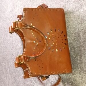Patricia Nash Podesta Laser Cut metallic crossbody detachable strap